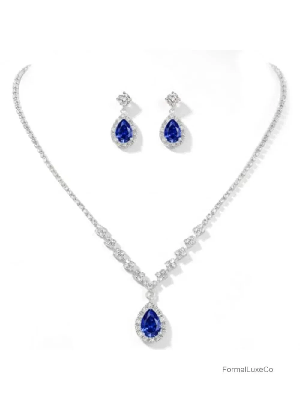 Bridal Crystal Necklace Earrings Set Wedding Rhinestone Choker Prom Costume